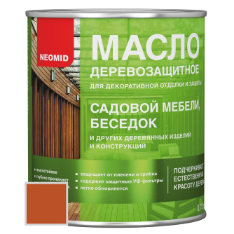 Купить NEOMID Масло деревозащитное для сад.мебели красное дерево 0 75л фото №1