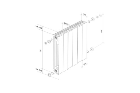 Купить Радиатор BiLiner 500 /Noir Sable - 8 секц.  ROYAL THERMO фото №13