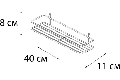 Купить Полка прямая одноэтажная 40*11*7 см. Белая  FIXSEN фото №3