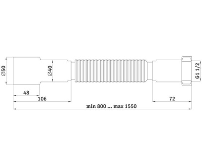 Купить Гибкая труба Ани 1 1/2"*40/50мм удлиненная К116/К115/Т113 фото №2