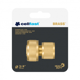 Купить Коннектор CELLFAST BRASS с аквастопом 3/4'' латунный фото №2