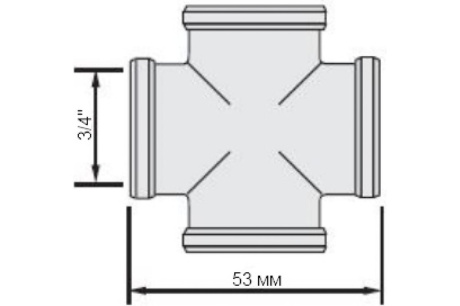 Купить Крестовина d20  3/4  хром VTr.760.N.0005 фото №2