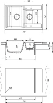 Купить Мойка врезная Dr.Gans Астра 760 К терра 302 фото №2