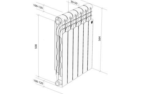 Купить Радиатор Revolution Bimetall 500 2.0-1секц.  ROYAL THERMO фото №8