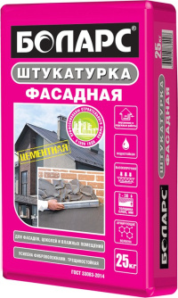 Купить ШТУКАТУРКА фасадная цемент 25кг серая БОЛАРС фото №1