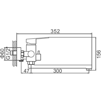 Купить Смеситель д/ванны длин.нос  нерж. L72203  LEDEME L72203 фото №2