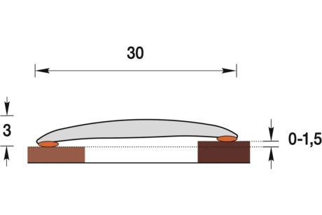 Купить Порог 30мм 0 9 м "Изи" клен белый 267  IDEAL фото №3